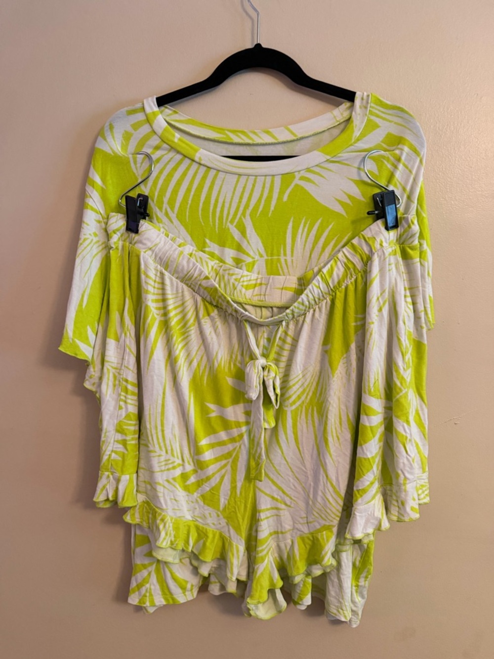 torrid Lime Green & White Striped Sleep Top